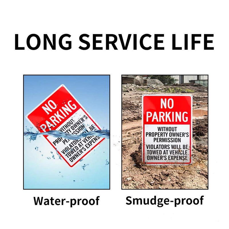 Enjoyist No Parking Sign, Without Owner's Permission, Violators Will Be Towed at Vehicle Owners Expense, Tow Away Sign - 10"x 14" - .040 Rust Free Aluminum â€“ Reflective, UV Protected and Weatherproof - Image 4